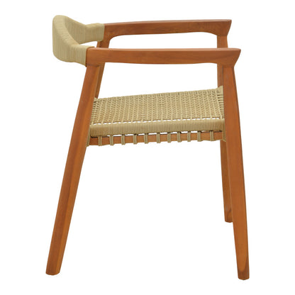Armchair Ganny teak wood and pe rope in natural shade 61x58x71cm