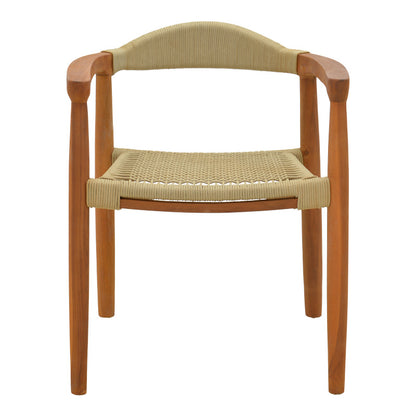 Armchair Ganny teak wood and pe rope in natural shade 61x58x71cm