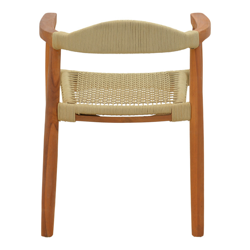 Armchair Ganny teak wood and pe rope in natural shade 61x58x71cm