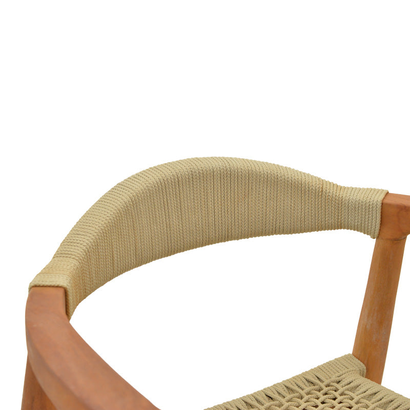 Armchair Ganny teak wood and pe rope in natural shade 61x58x71cm