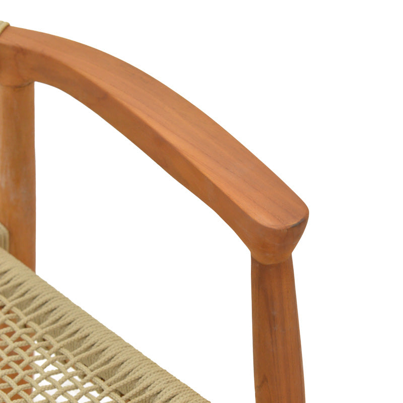 Armchair Ganny teak wood and pe rope in natural shade 61x58x71cm