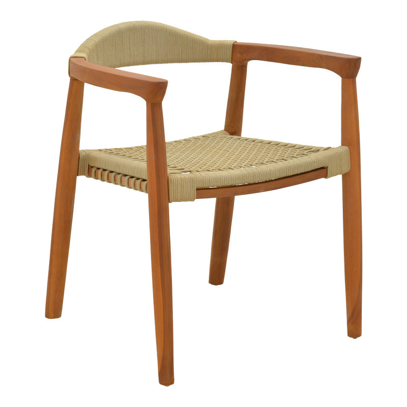Armchair Ganny teak wood and pe rope in natural shade 61x58x71cm