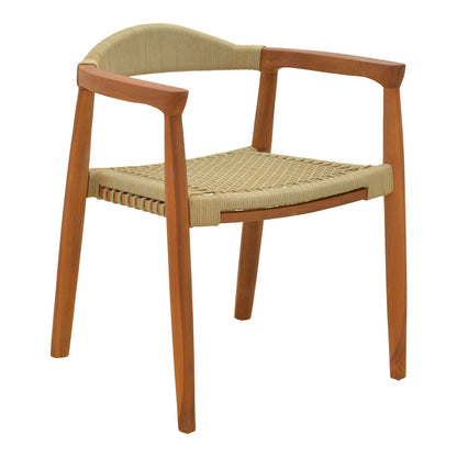 Armchair Ganny teak wood and pe rope in natural shade 61x58x71cm