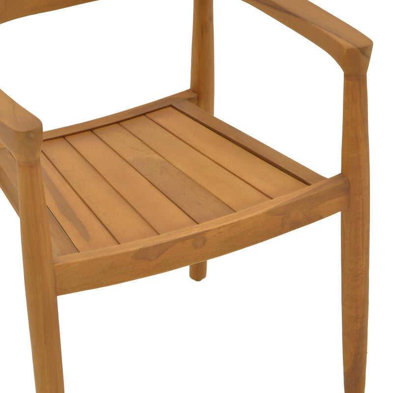 Armchair Ganny pakoworld teak wood in natural shade 59x56x71cm