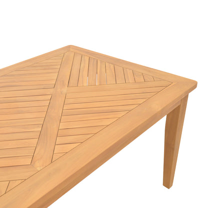Mady pakoworld teak wood table in natural shade 200x100x75cm