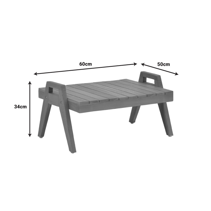 Kally pakoworld teak wood table in natural shade 60x50x34cm