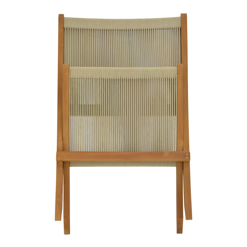 Foldable Chair Seeal pakoworld teak wood and rope in natural shade 61x76x72cm