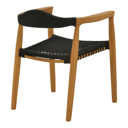 Dining set 9 pcs Ganny-Pino pakoworld teak wood in natural - black shade 180/240x100x75cm