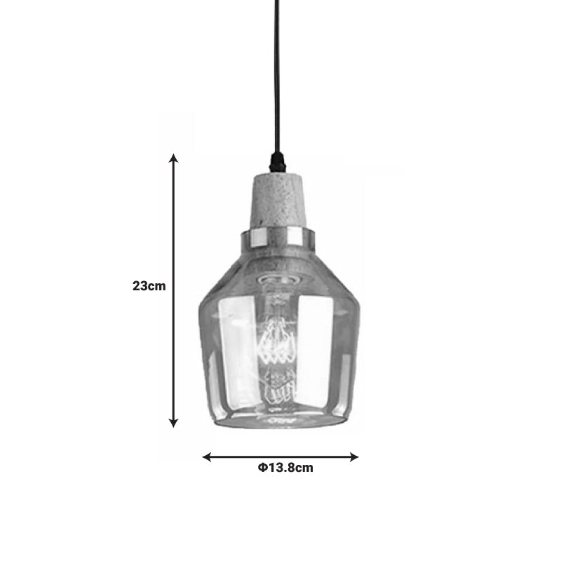 Ceiling lamp Kure pakoworld natural metal-glass D13.8x23cm