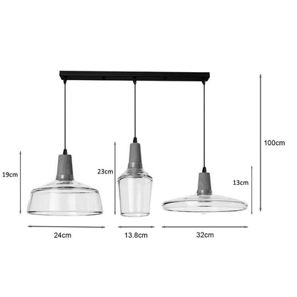 Three-light ceiling lamp Somele pakoworld transparent metal-glass D73.8x23cm