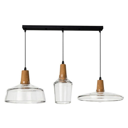 Three-light ceiling lamp Somele pakoworld transparent metal-glass D73.8x23cm