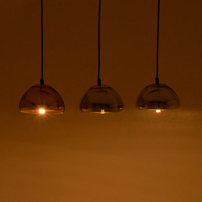 Three-light ceiling lamp Ovalone I pakoworld silver-gold-bronze metal-glass D58x16.5cm