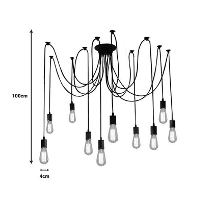 Multi-light ceiling lamp Merdine pakoworld black metal-glass