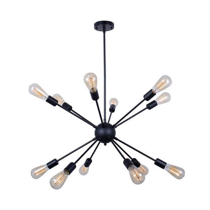 Multi-light ceiling lamp Ponile pakoworld black metal 52x52x100cm