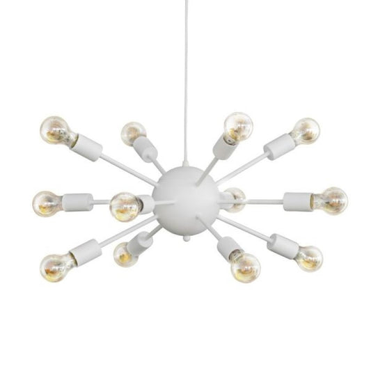 Multi-light ceiling lamp Ponile pakoworld white metal 52x52x100cm