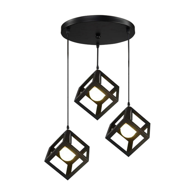 Three-light ceiling lamp Kibe I pakoworld black metal 48x28cm