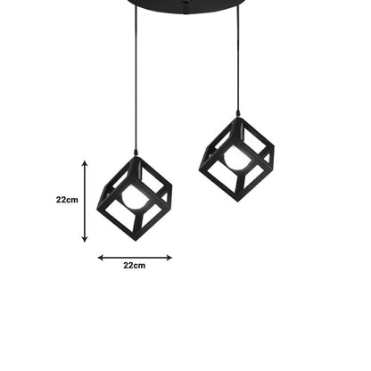 Two-light ceiling lamp Kibe II black metal 48x28cm