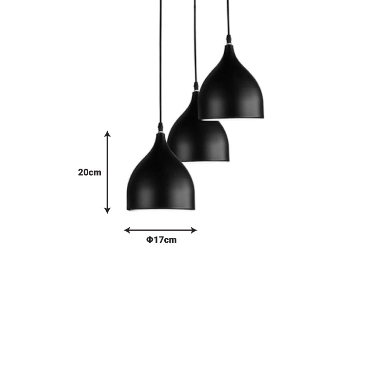 Three-light ceiling lamp Perce II pakoworld black metal 30x17x120cm