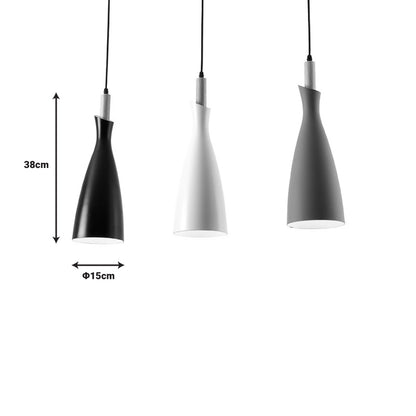 Eracile pakoworld three-light ceiling lamp black-white-grey metal 70x38cm