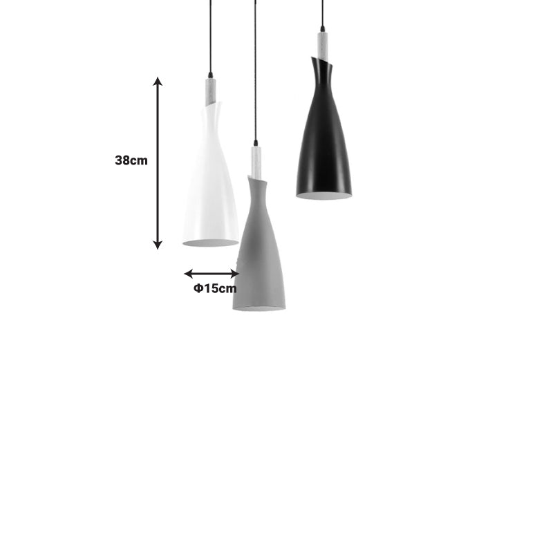 Three-light ceiling lamp Eracile I pakoworld black-white-grey metal 30x30x138cm