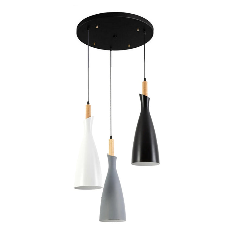 Three-light ceiling lamp Eracile I pakoworld black-white-grey metal 30x30x138cm