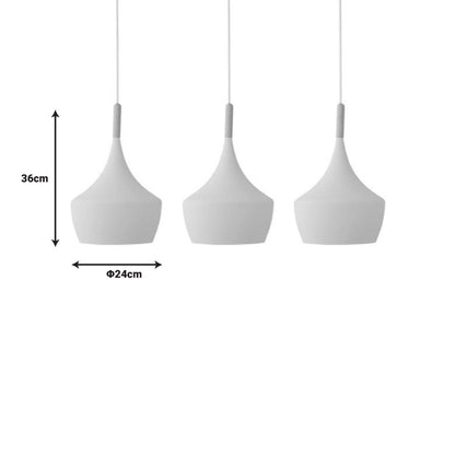 Three-light ceiling lamp Eracile II pakoworld white metal 84x36cm