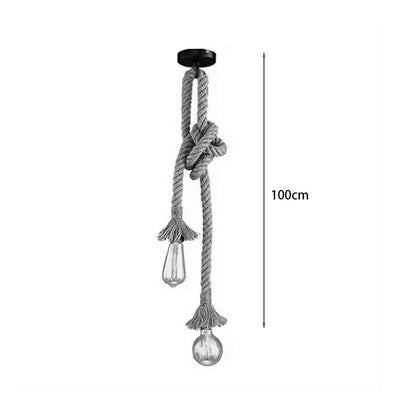 Two-light ceiling lamp Ropily I natural metal-rope D2x100cm