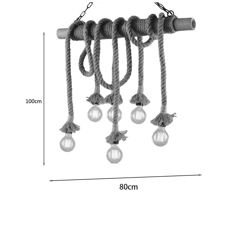 Ceiling lamp Ropily II natural color rope 80x15x100cm