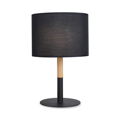 Table lamp Kerky pakoworld black-natural metal-wood-fabric D25x40cm