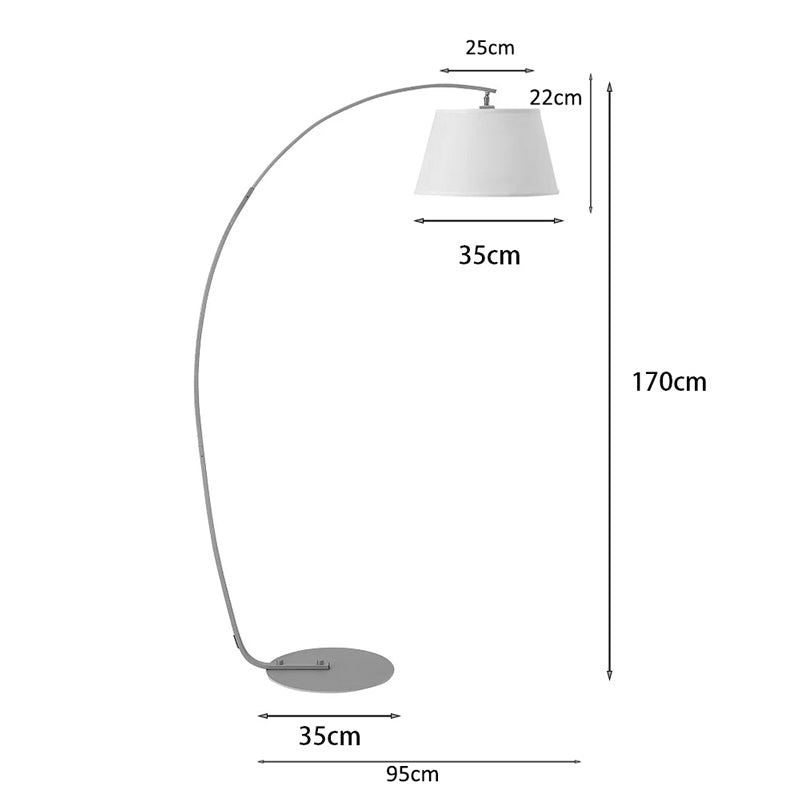 Glinze pakoworld floor lamp white metal 90x38x180cm