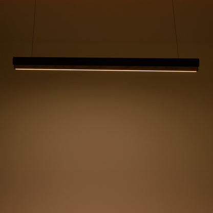 Ceiling lamp Rafmole pakoworld led black metal-wood 120x7.5cm