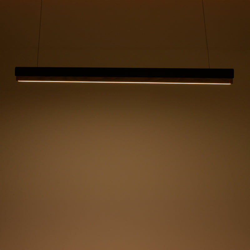 Ceiling lamp Rafmole pakoworld led black metal-wood 120x7.5cm