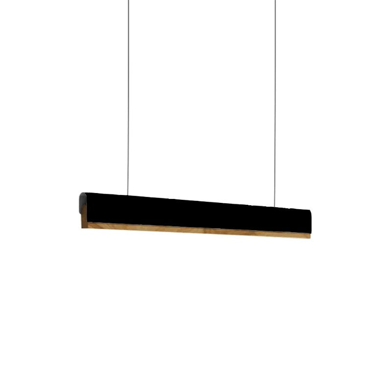 Ceiling lamp Rafmole pakoworld led black metal-wood 120x7.5cm