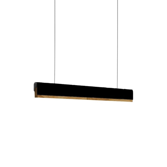 Ceiling lamp Rafmole pakoworld led black metal-wood 120x7.5cm