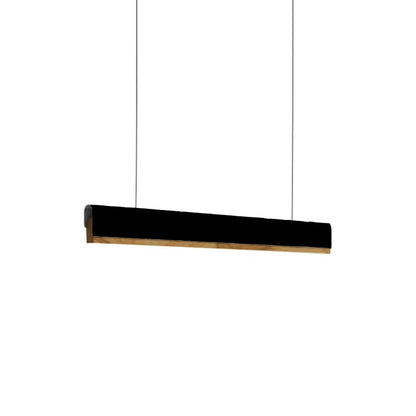 Ceiling lamp Rafmole pakoworld led black metal-wood 120x7.5cm