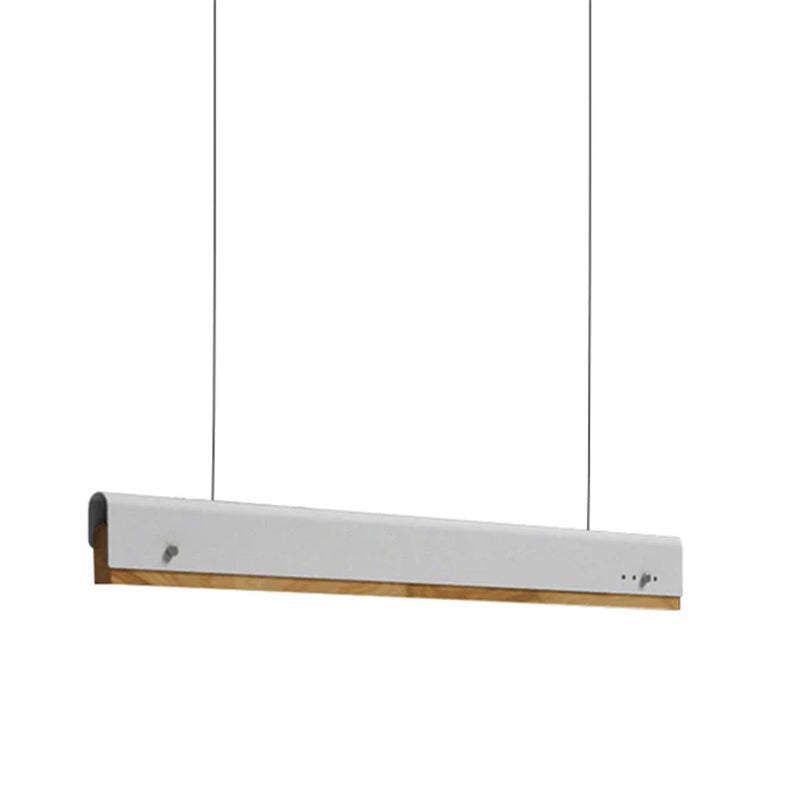 Ceiling lamp Rafmole pakoworld white metal-wood 120x7.5cm