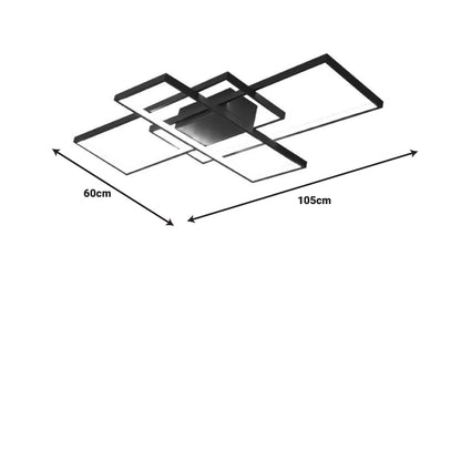 Ceiling lamp Luxane pakoworld black metal 105x60x7cm