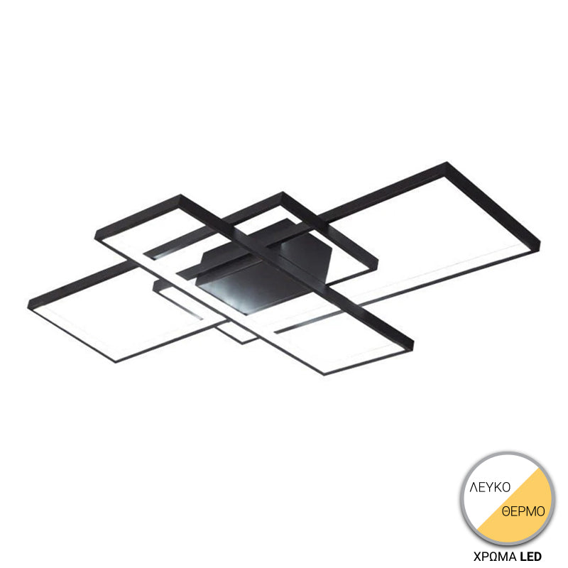 Ceiling lamp Luxane pakoworld black metal 105x60x7cm