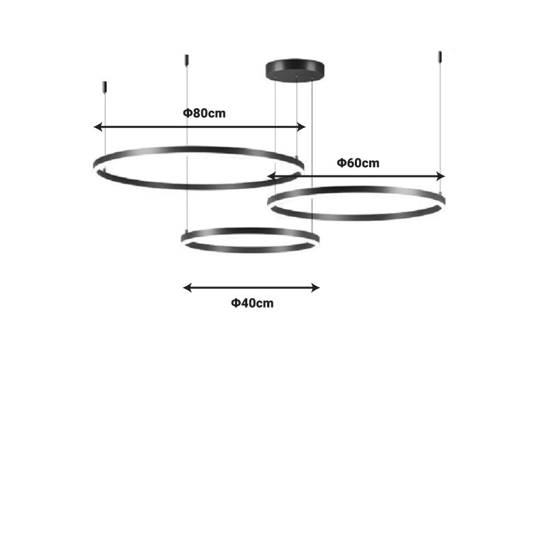 Ceiling lamp Premele pakoworld led black metal D120x150cm