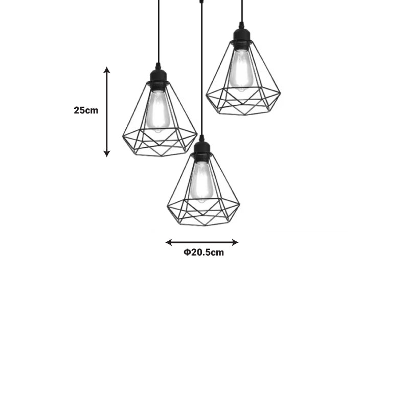 Jabrey pakoworld three-light ceiling lamp black metal D30x25cm