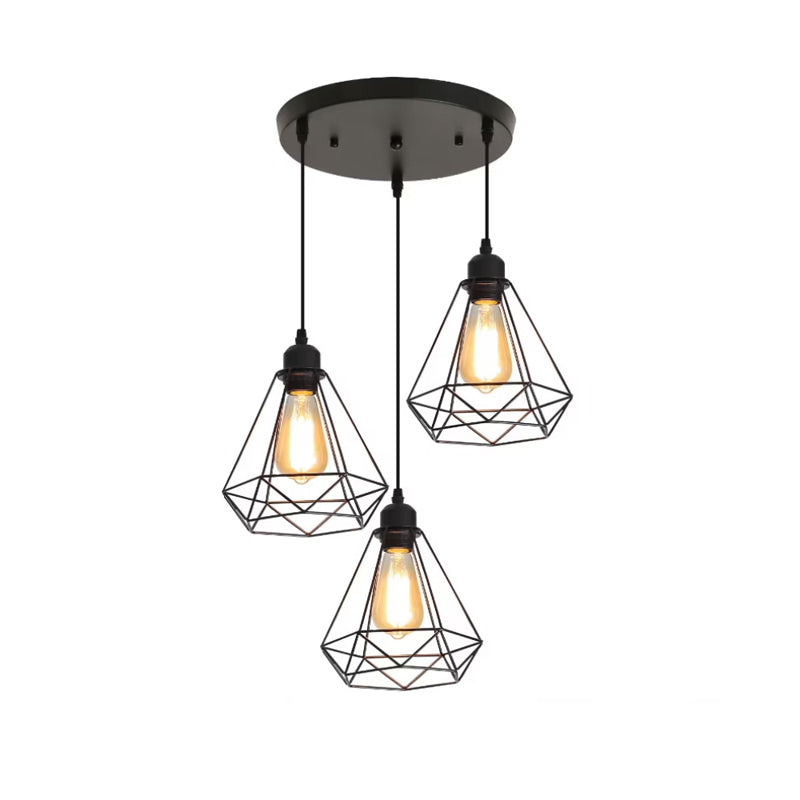 Jabrey three-light ceiling lamp black metal D30x25cm