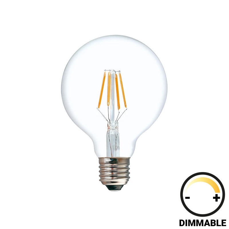 LED lamp G80 Bulb pakoworld dimmable 8W E27 clear