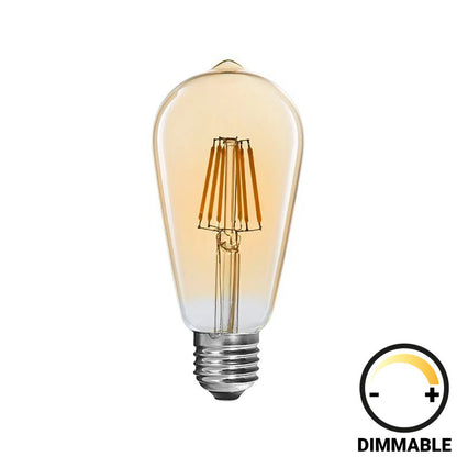 LED lamp ST64 Bulb pakoworld dimmable 4W E27 amber