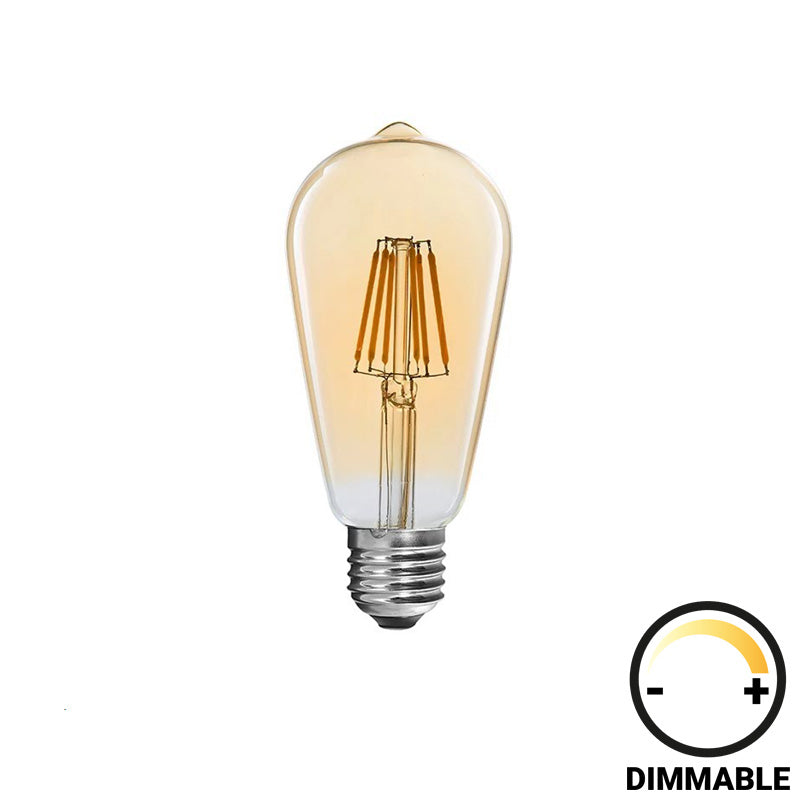 LED lamp ST64 Bulb dimmable 8W E27 2700K amber