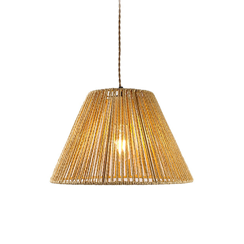 Single-light ceiling lamp Lubuto metal-rope in natural shade Φ34.5x23cm