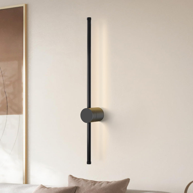 Wall led light Eftenbo in black color D8x80cm