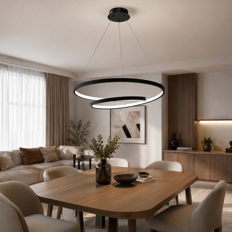 Ceiling lamp Rexon led black metal D49x12cm