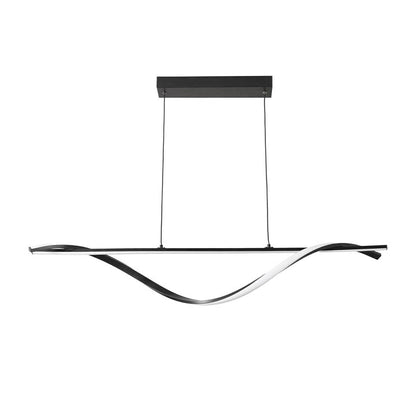 Infinity led metal ceiling light in black shade 120x12x150cm