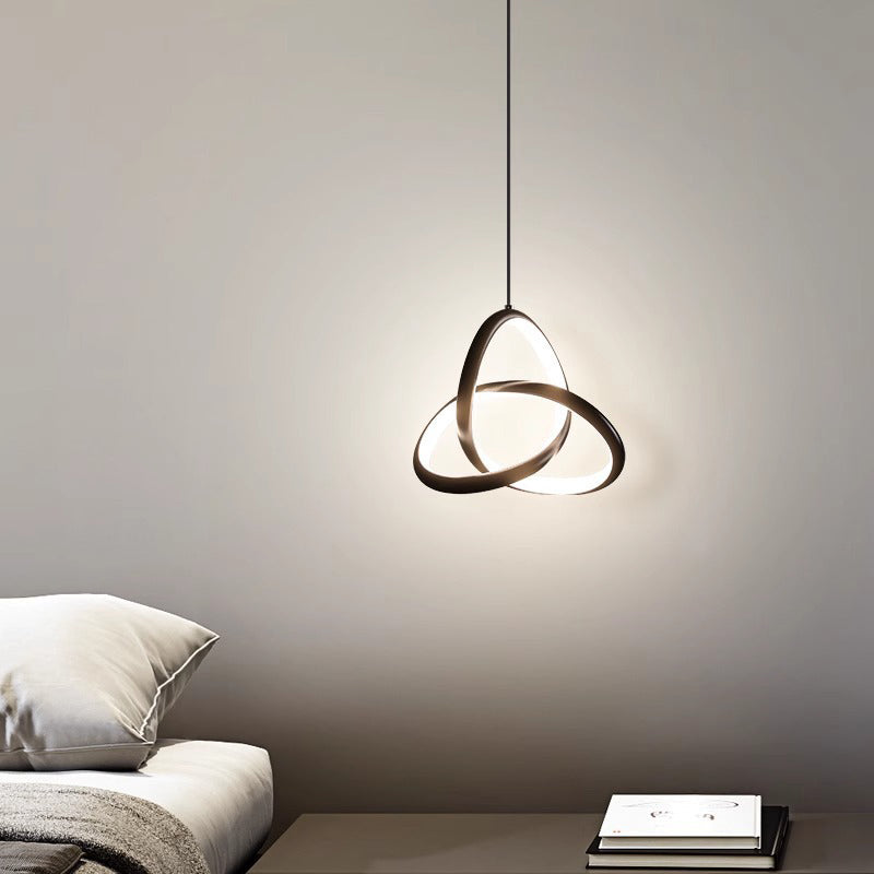 Trinity led metal ceiling light in black shade D22x100cm