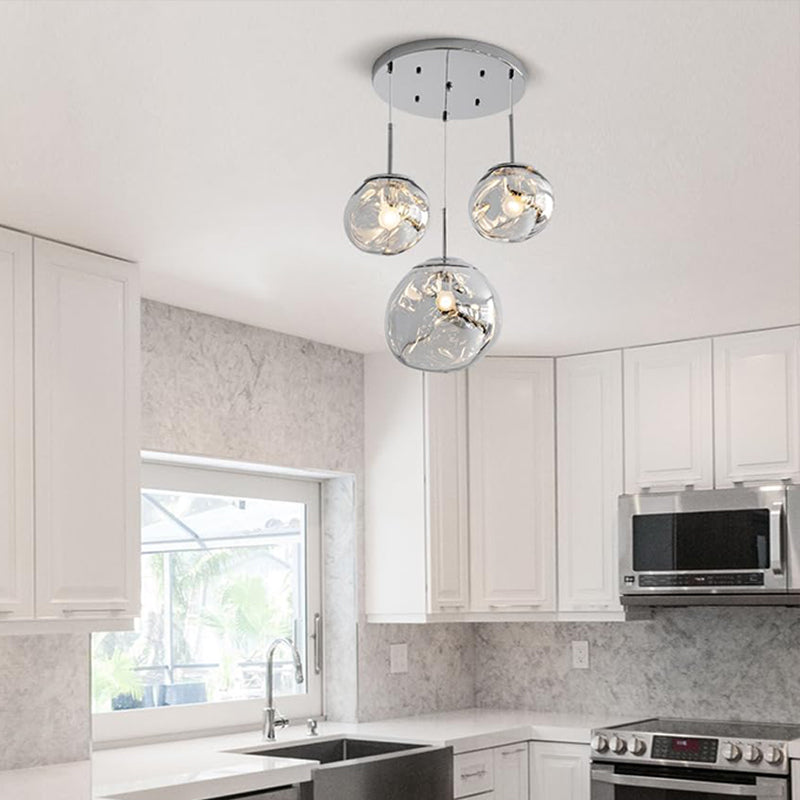 Dolcie metal ceiling light in silver shade D20x100cm
